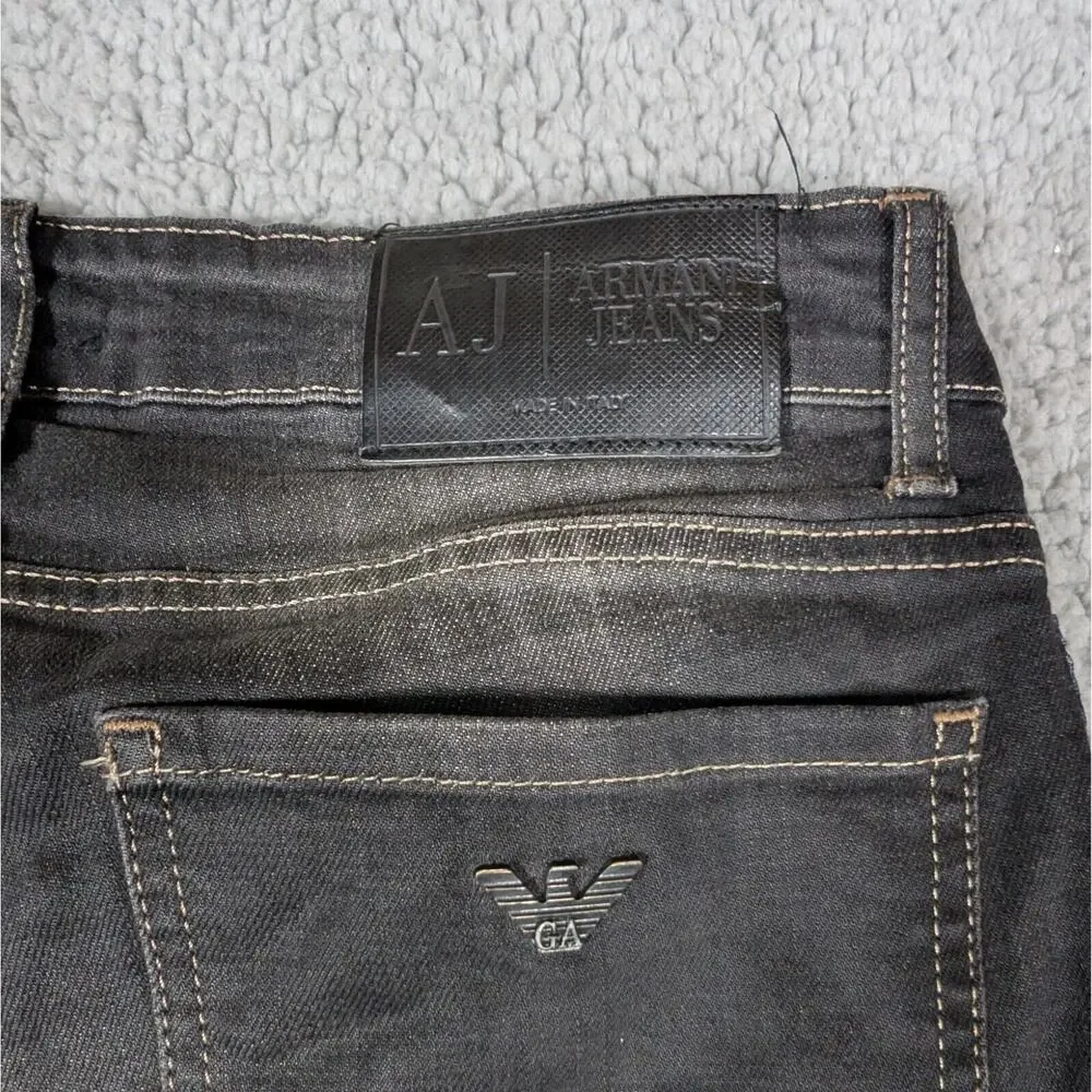 Emporio Armani Jeans Mens Size 28X27 Black J31 Slim Fit Jeans